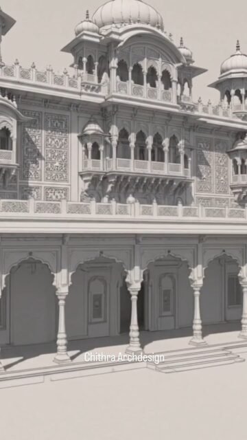 Traditional Rajasthani Haveli Design 
Chithra Archdesign +919887999292

#haveli #elevation #heritage #haveliarchitecture #rajasthaniarchitecture